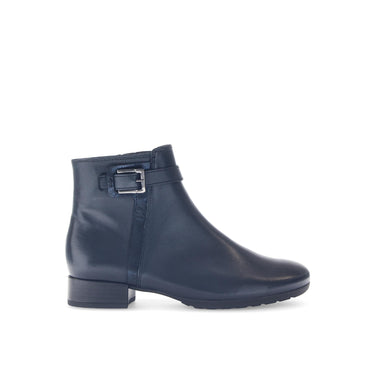 Bottines bleues en cuir lisse