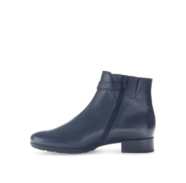 Bottines bleues en cuir lisse