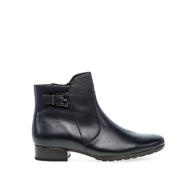 Bottines bleues en cuir lisse