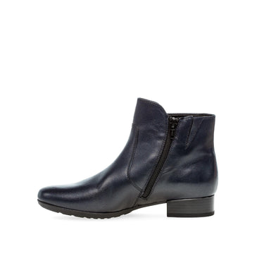 Bottines bleues en cuir lisse