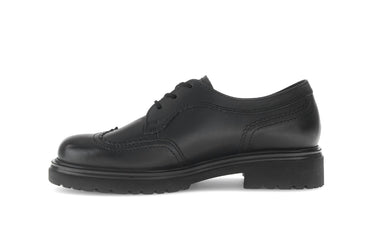 Derbies noires en cuir lisse