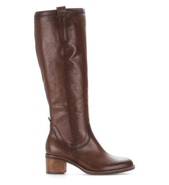 Bottes marron en cuir lisse