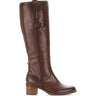 Bottes marron en cuir lisse