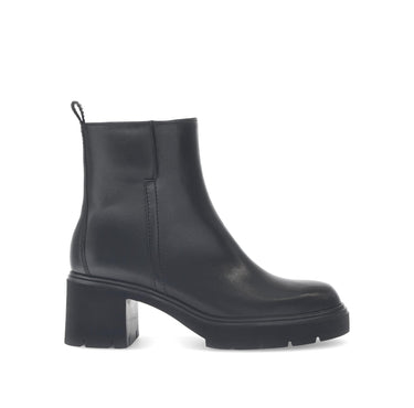 Bottines noires en cuir lisse