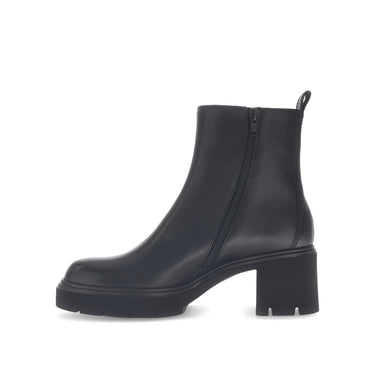 Bottines noires en cuir lisse