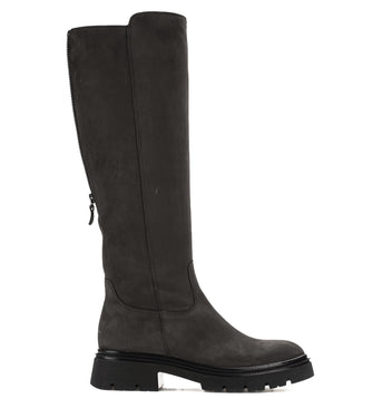 Bottes grises en cuir