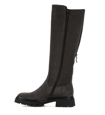Bottes grises en cuir