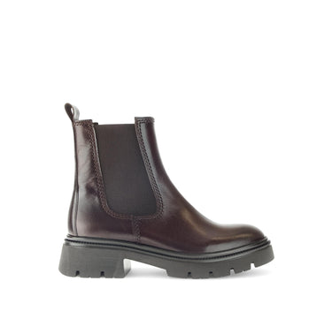 Bottines chelsea marron en cuir lisse