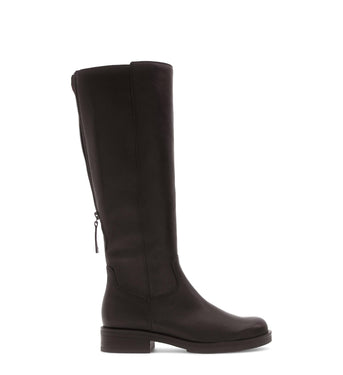 Bottes marron en cuir lisse