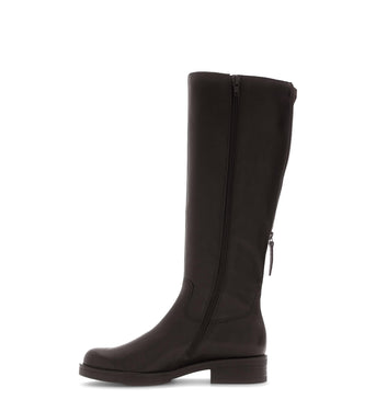 Bottes marron en cuir lisse