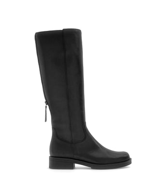 Bottes noires en cuir lisse
