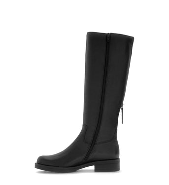 Bottes noires en cuir lisse