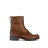 Bottines à lacets marron en cuir lisse
