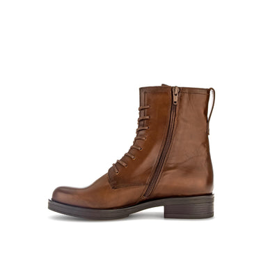 Bottines à lacets marron en cuir lisse