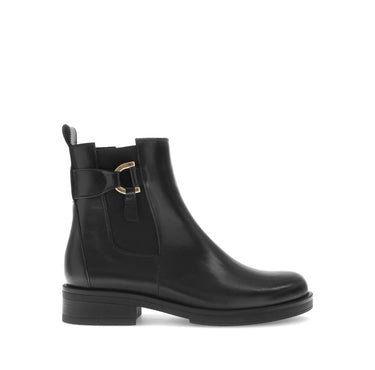 Bottines noires en cuir lisse