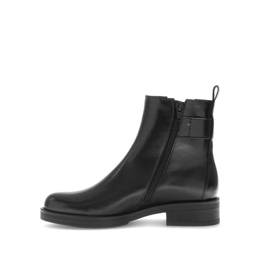 Bottines noires en cuir lisse
