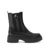 Bottines noires en cuir lisse