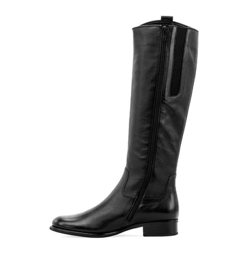 Bottes noires en cuir lisse