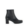Bottines noires en cuir lisse