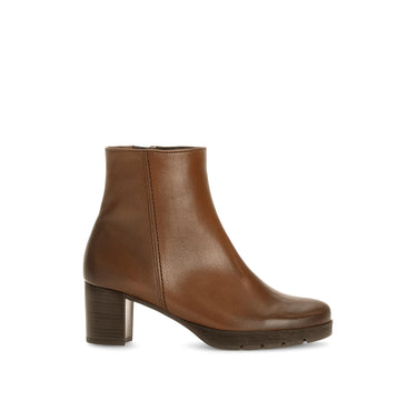 Bottines marron en cuir lisse