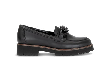 Mocassins noirs en cuir lisse