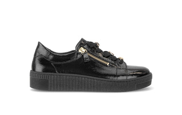 Baskets noires en cuir verni