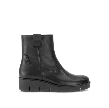 Bottines noires en cuir lisse