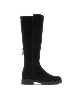 Bottes noires en cuirs combinés