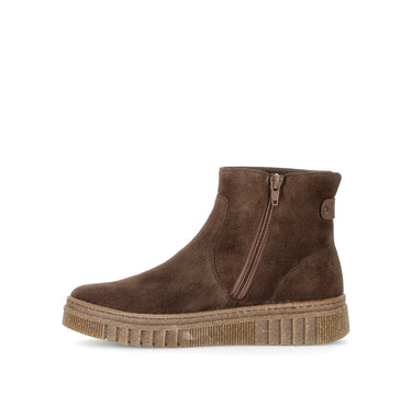 Bottines marron en cuirs combinés