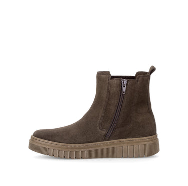 Bottines marron en cuir velours