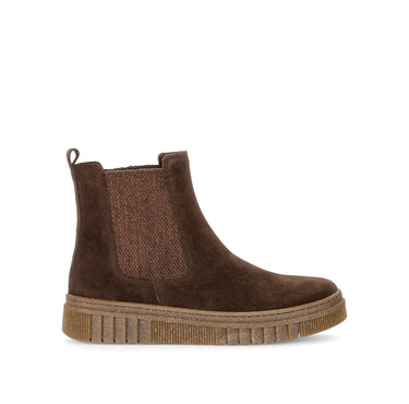 Bottines marron en cuir velours