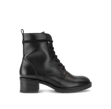 Bottines noires en cuir lisse