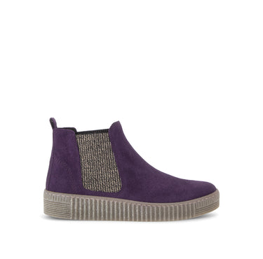 Bottines violettes en cuir velours