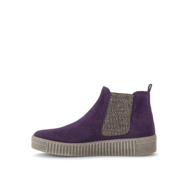 Bottines violettes en cuir velours