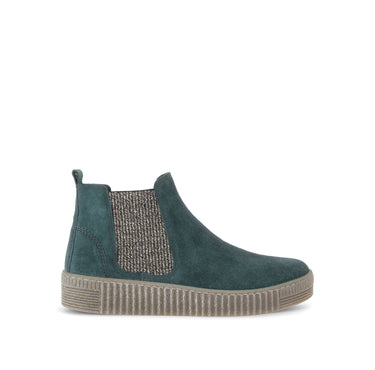 Bottines bleues en cuir velours