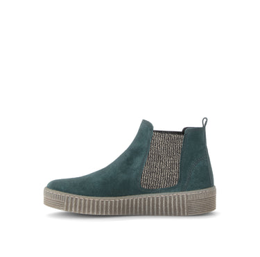 Bottines bleues en cuir velours