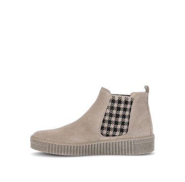 Bottines beiges en cuir velours