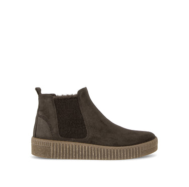 Bottines marron en cuir velours