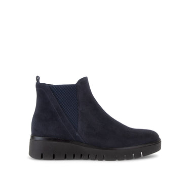 Bottines bleues en cuir velours