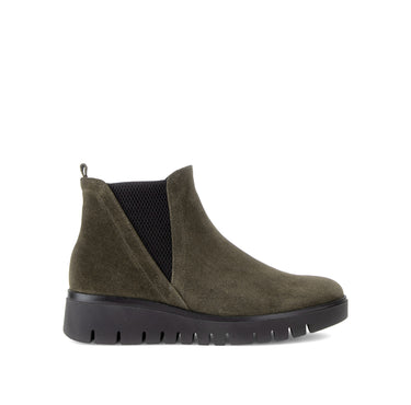 Bottines vertes en cuir velours