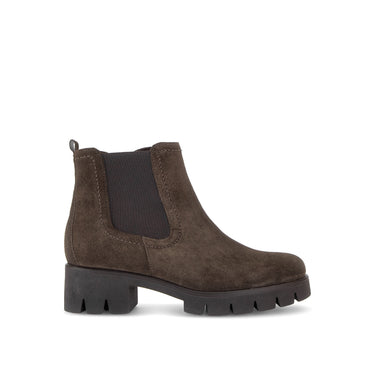 Bottines cognac en cuir velours