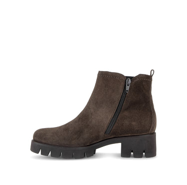 Bottines cognac en cuir velours