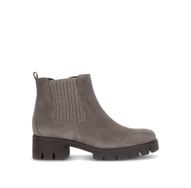 Bottines beiges en cuir velours