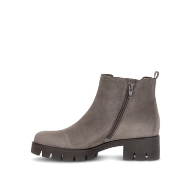 Bottines beiges en cuir velours
