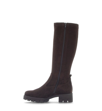 Bottes marron en cuir velours