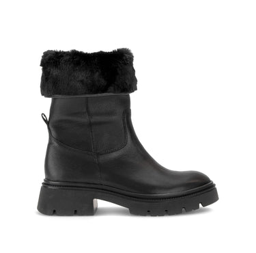 Bottines noires en cuirs combinés