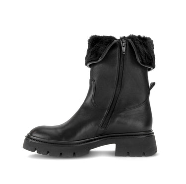 Bottines noires en cuirs combinés