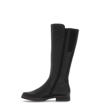 Bottes noires en cuir lisse