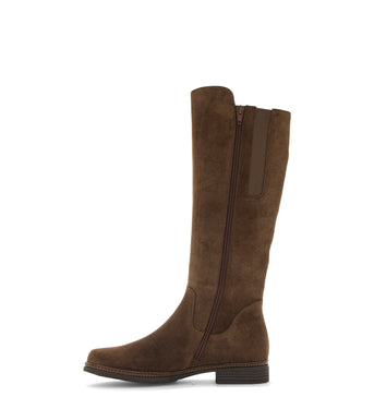 Bottes cognac en cuir velours