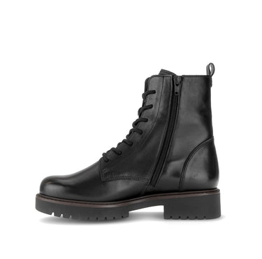 Bottines noires en cuir lisse